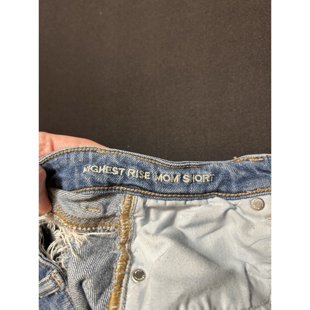 American Eagle AE Highest Rise Mom Denim Shorts Women's Cut Off Stretch 0/24 - Picture 8 of 10